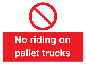 No riding on pallet trucks
